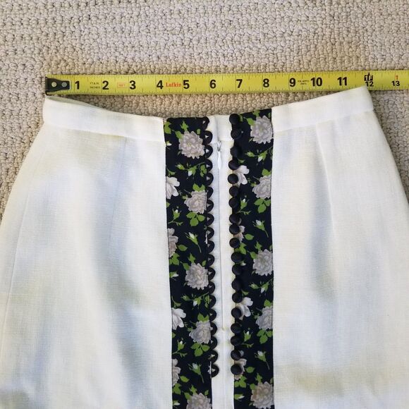 Dolce & Gabbana Pencil Skirt Womens IT Size 38 White Black Linen Lined Italy - Picture 11 of 15